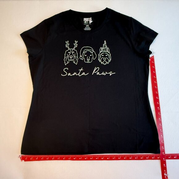 SANTA PAWS WOMEN'S SHORT SLEEVE SHIRT 2XL CHRISTMAS - Picture 5 of 6